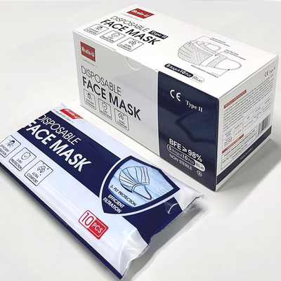 Buda-Uの使い捨て可能な3層のマスク医学の青いBFE 98%のFDA ASTM F2100の標準