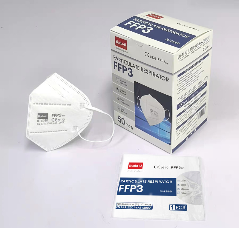 CE FFP3 Facepiece マスク、FFP3 NR 使い捨てマスク 50 個/箱