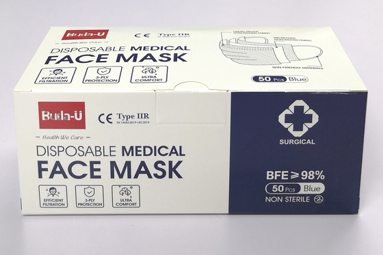 Buda-Uの使い捨て可能な3つの層のマスク、病院の操作上の外科マスク、タイプIIR